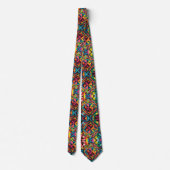 Kleurrijke Abstracte Vormgeving Stropdas (Achterkant)