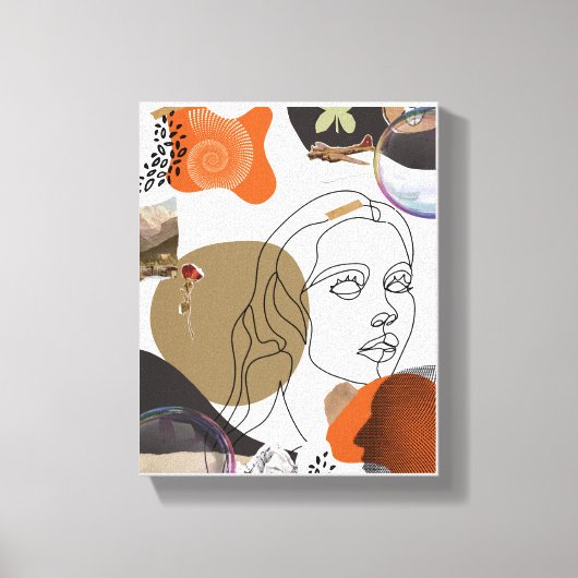 Kleurrijke Abstracte vrouw Face Wall Art Canvas Afdruk (Voorkant)