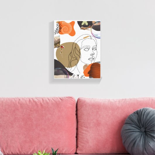 Kleurrijke Abstracte vrouw Face Wall Art Canvas Afdruk (Insitu (Woonkamer))