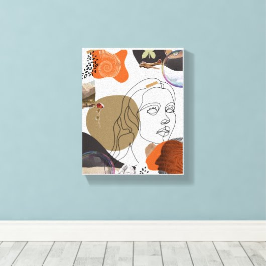 Kleurrijke Abstracte vrouw Face Wall Art Canvas Afdruk (Insitu (Houten vloer))