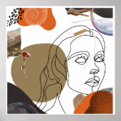 Kleurrijke Abstracte vrouw Face Wall Art Poster (Voorkant)