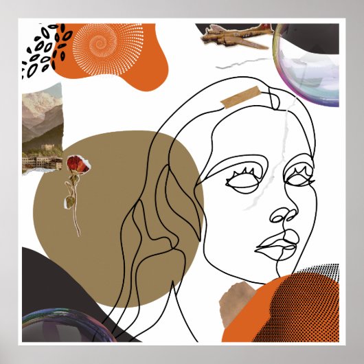 Kleurrijke Abstracte vrouw Face Wall Art Poster (Voorkant)