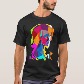 Kleurrijke Abstracte vrouw met Afro T-shirt