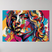 Kleurrijke Abstracte Vrouw Pop Art Design Poster (Voorkant)