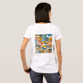 Kleurrijke abstracte vrouwen t-shirt (Achterkant volledig)