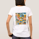 Kleurrijke abstracte vrouwen t-shirt (Achterkant)