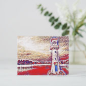 Kleurrijke Abstracte vuurtoren Roath Lake Cardiff Briefkaart (Staand voorkant)