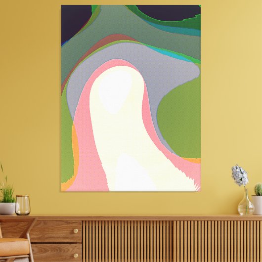 Kleurrijke Abstracte Warps 208 Canvas Afdruk (Insitu (Woonkamer))