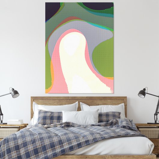 Kleurrijke Abstracte Warps 208 Canvas Afdruk (Insitu (Slaapkamer))