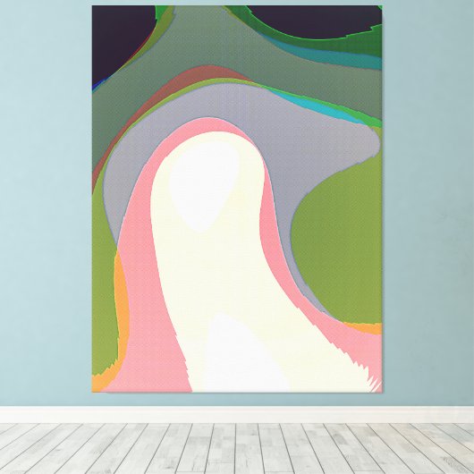 Kleurrijke Abstracte Warps 208 Canvas Afdruk (Insitu (Houten vloer))