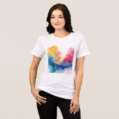 Kleurrijke Abstracte waterkunst Tri-Blend Shirt (Voorkant volledig)