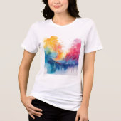 Kleurrijke Abstracte waterkunst Tri-Blend Shirt (Voorkant)