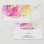Kleurrijke Abstracte Waterverf achtergrond Visitekaartje (Voorkant / Achterkant)