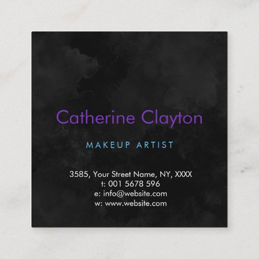 Kleurrijke Abstracte Waterverf Art Square Business Vierkante Visitekaartje (Achterkant)