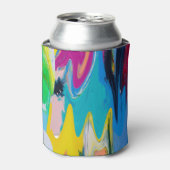 Kleurrijke abstracte, waterverf bewegingsonscherpt blikjeskoeler (Blikje Voorkant)
