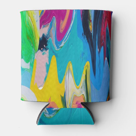 Kleurrijke abstracte, waterverf bewegingsonscherpt blikjeskoeler (Voorkant)