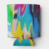 Kleurrijke abstracte, waterverf bewegingsonscherpt blikjeskoeler (Achterkant)
