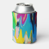 Kleurrijke abstracte, waterverf bewegingsonscherpt blikjeskoeler (Blikje Achterkant)