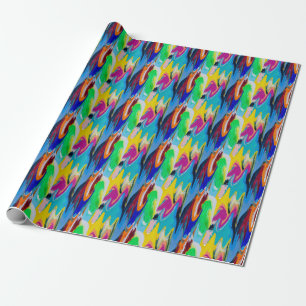 Kleurrijke abstracte, waterverf bewegingsonscherpt cadeaupapier