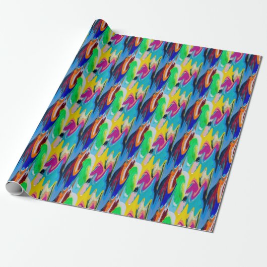 Kleurrijke abstracte, waterverf bewegingsonscherpt cadeaupapier (Uitgerold)