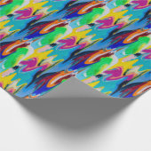 Kleurrijke abstracte, waterverf bewegingsonscherpt cadeaupapier (Hoek)