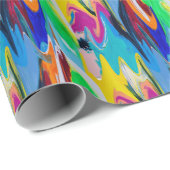 Kleurrijke abstracte, waterverf bewegingsonscherpt cadeaupapier (Rol Hoek)