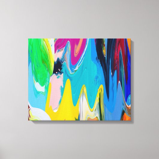 Kleurrijke abstracte, waterverf bewegingsonscherpt canvas afdruk (Voorkant)