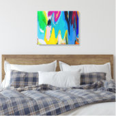 Kleurrijke abstracte, waterverf bewegingsonscherpt canvas afdruk (Insitu (Slaapkamer))