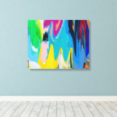 Kleurrijke abstracte, waterverf bewegingsonscherpt canvas afdruk (Insitu (Houten vloer))