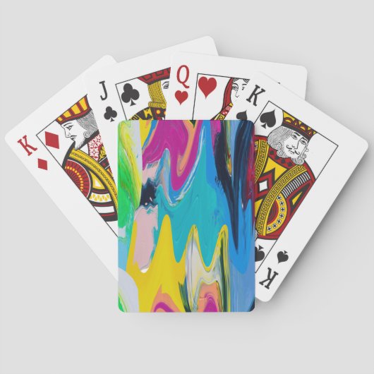 Kleurrijke abstracte, waterverf bewegingsonscherpt pokerkaarten (Achterkant)