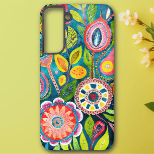 Kleurrijke Abstracte Waterverf Bloemige Mandala Ar Samsung Galaxy Hoesje