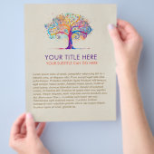 Kleurrijke Abstracte Waterverf Boom Flyer (Hand)