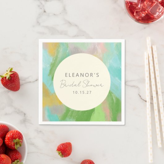 Kleurrijke Abstracte Waterverf Bruidsdouche Custom Servet (Insitu)