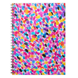 Kleurrijke Abstracte Waterverf Confetti Notitieboek