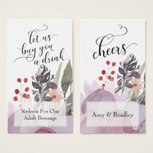 Kleurrijke Abstracte Waterverf Floral Drink Ticket