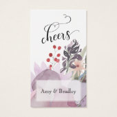 Kleurrijke Abstracte Waterverf Floral Drink Ticket Visitekaartje (Achterkant)