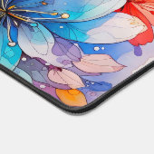 Kleurrijke Abstracte Waterverf Flower Art Bureaumat (Hoek)