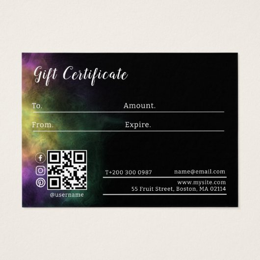 Kleurrijke Abstracte Waterverf Haar Schoonheidssal Visitekaartje (Achterkant)