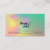 Kleurrijke Abstracte Waterverf Haar Schoonheidssal Visitekaartje (Voorkant)
