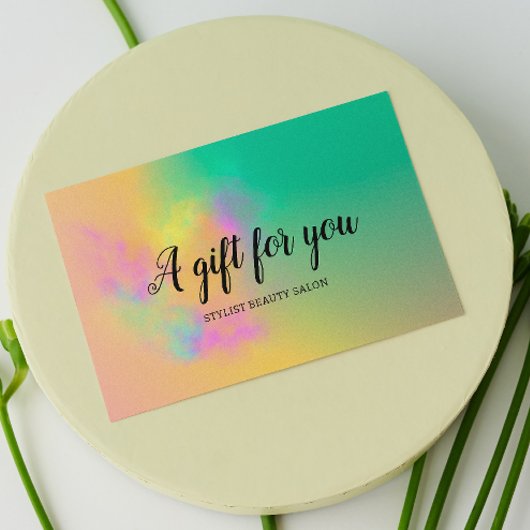 Kleurrijke Abstracte Waterverf Haar Schoonheidssal Visitekaartje