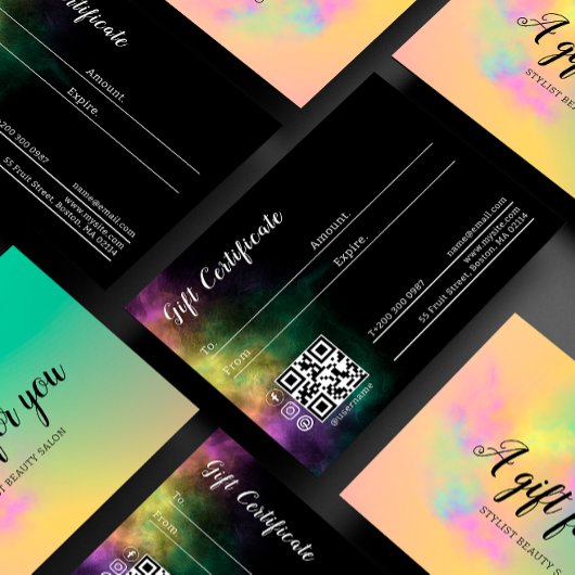 Kleurrijke Abstracte Waterverf Haar Schoonheidssal Visitekaartje