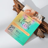 Kleurrijke Abstracte Waterverf Hair Stylist Script Flyer