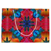 Kleurrijke Abstracte Waterverf kerst Groot Cadeauzakje (Achterkant)