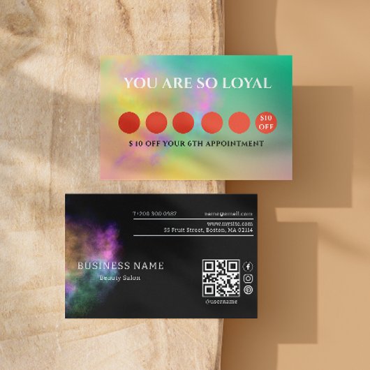 Kleurrijke Abstracte Waterverf kleine bedrijven Klantenkaartje