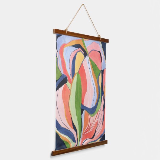 Kleurrijke Abstracte Waterverf Kunstschilder plakk Hangend Wandkleed (Gebogen)