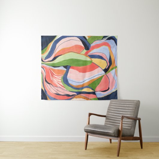 Kleurrijke Abstracte Waterverf Kunststof Bosbouw Wandkleed (In Situ (horizontaal))