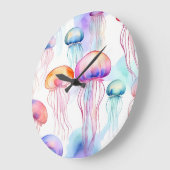 Kleurrijke abstracte waterverf kwallen grote klok (Hoek)