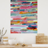 Kleurrijke Abstracte Waterverf penseelstreken voor Poster (Keuken)
