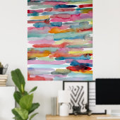 Kleurrijke Abstracte Waterverf penseelstreken voor Poster (Thuiskantoor)