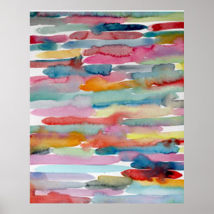 Kleurrijke Abstracte Waterverf penseelstreken voor Poster